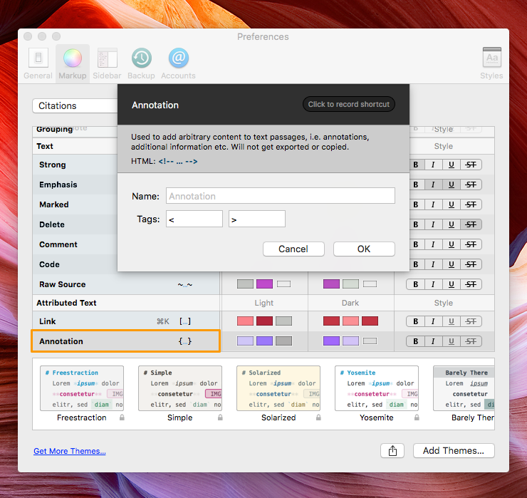 Changing the Markup