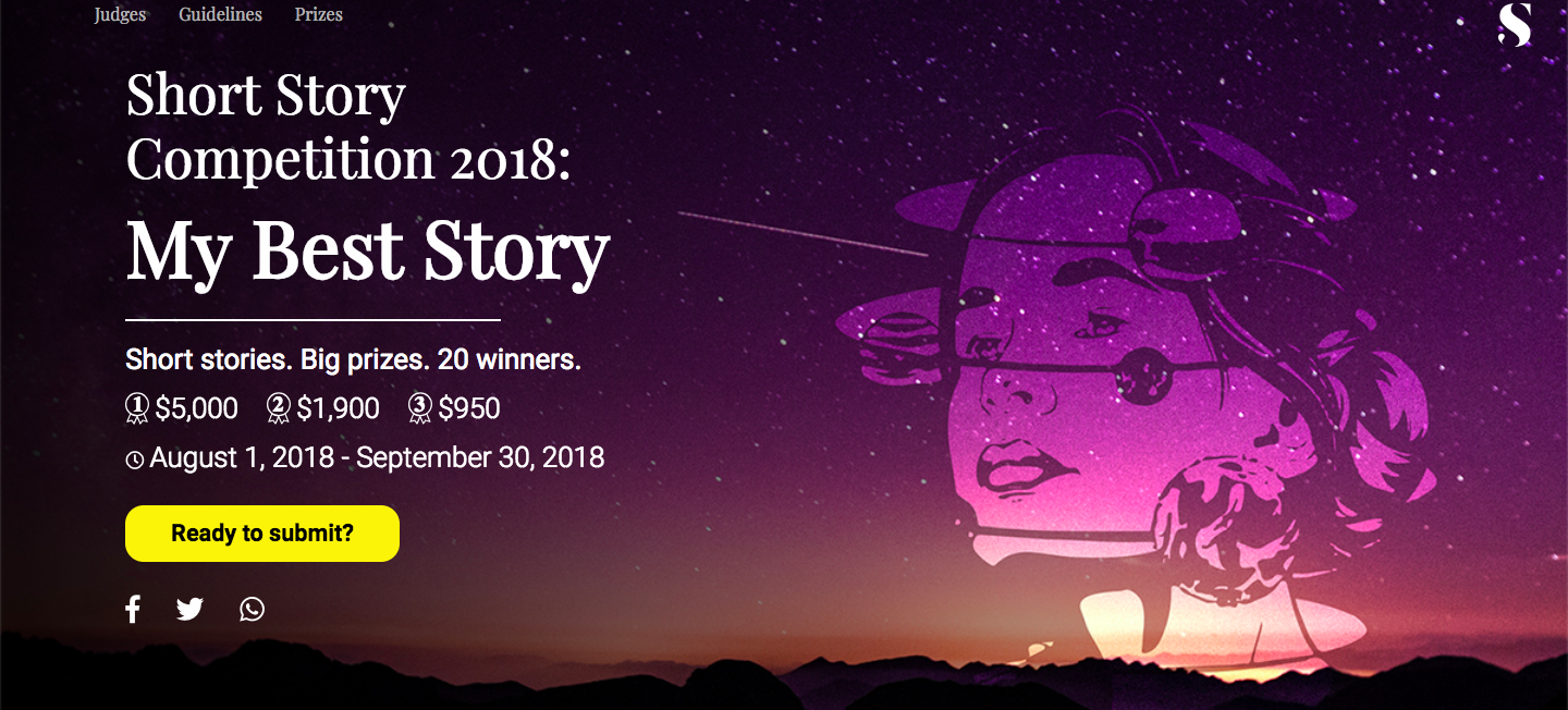 Screenshot of the website announcing the “My Best Story” Competition